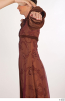  Photos Woman in Historical Dress 35 15th century brown dress historical clothing upper body 0003.jpg